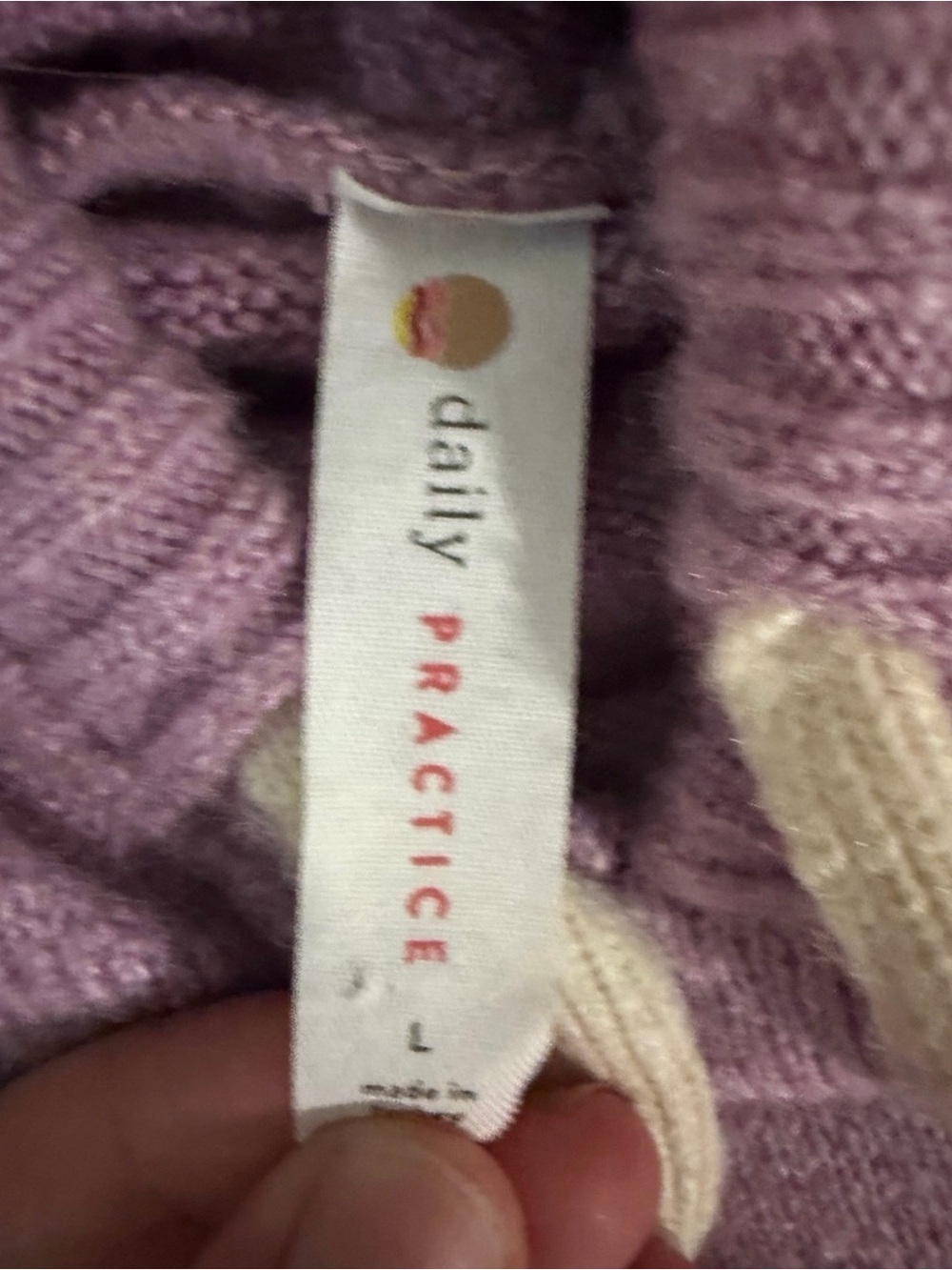 Daily Practice by Anthropologie Hoodie Swater in Lavender, Red, Cream & Mustard - Picture 3 of 5